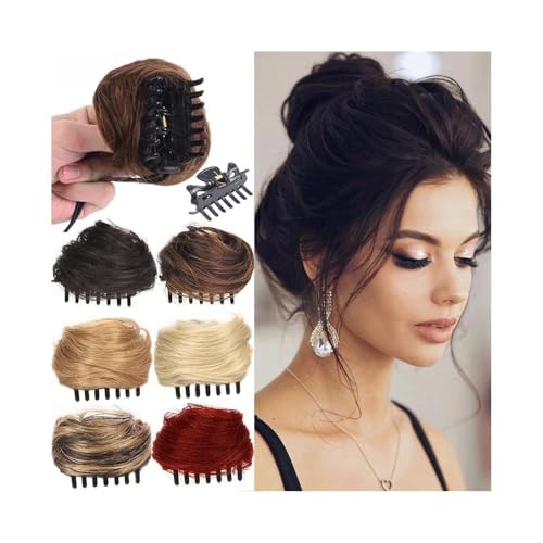 Haarteil Space Bun Haarteile Mini Claw Clip in Haarknoten Unordentliche Katzenohren Haarverlängerung Donut Chignon für Frauen Mädchen(1B) von GBEVAUEIO