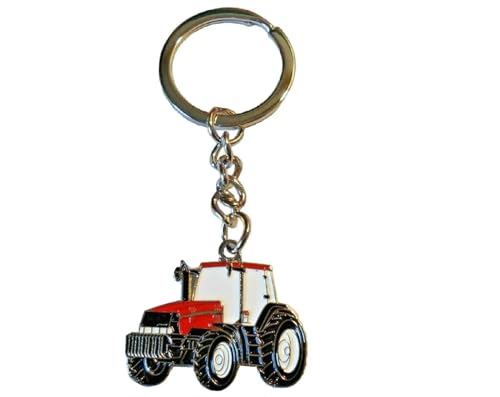 GBJUK Schlüsselanhänger aus emailliertem Metall, Motiv: roter Traktor, rot, One size GBJUK Schlüsselanhänger aus emailliertem Metall, Motiv: roter Traktor, rot, One size von GBJUK