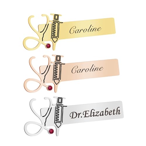Benutzerdefinierte Name Stethoskop Brosche, personalisierte Edelstahl Arzt Krankenschwester Pin, eingraviert Id Namensschild Abzeichen Identifikation, Geschenk für Frauen Männer Benutzerdefinierte Name Stethoskop Brosche, personalisierte Edelstahl Arzt Krankenschwester Pin, eingraviert Id Namensschild Abzeichen Identifikation, Geschenk für Frauen Männer von GBTROEY