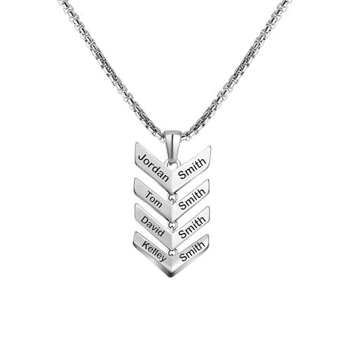 GBTROEY Arrowhead Halskette - Personalisierte Name Halskette für Männer - Custom graviert 2-8 Namen Pfeil Halskette, Edelstahl Anhänger Schmuck Memorial Geschenke für Ehemann, Papa, Opa GBTROEY Arrowhead Halskette - Personalisierte Name Halskette für Männer - Custom graviert 2-8 Namen Pfeil Halskette, Edelstahl Anhänger Schmuck Memorial Geschenke für Ehemann, Papa, Opa von GBTROEY