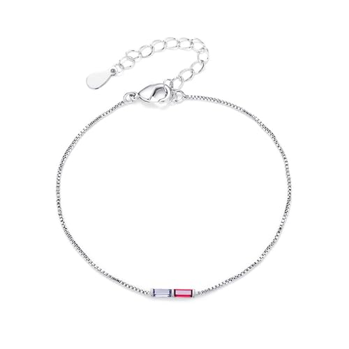 Benutzerdefinierte 1-3 Baguette Birthstones Armband für Frauen, personalisierte einstellbare zierlichen Schmuck für Mama beste Freundin Weihnachten Geburtstag Geschenke von GBTROEY