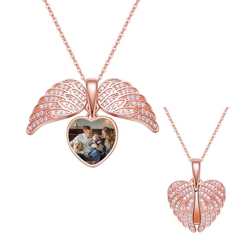 GBTROEY Benutzerdefinierte Foto Engel Flügel Medaillon Halskette, Herz Engel Flügel Bild Anhänger Halskette Memorial Schmuck Geschenke für Mama Frauen GBTROEY Benutzerdefinierte Foto Engel Flügel Medaillon Halskette, Herz Engel Flügel Bild Anhänger Halskette Memorial Schmuck Geschenke für Mama Frauen von GBTROEY