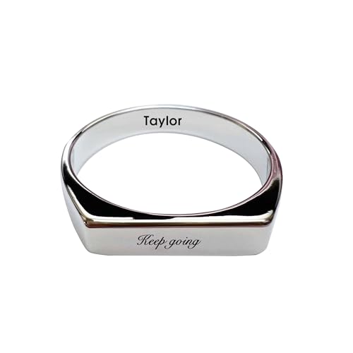 Benutzerdefinierte Name Ring für Frauen - Personalisierte gravierte Stacking Ring mit Text & Symbole - zierlich Promise Schmuck Geschenk für sie Geburtstag, Jahrestag, Weihnachten von GBTROEY