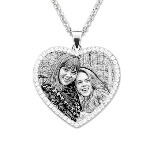 GBTROEY Personalisierte Bild-Halskette, Personalisierte Herz/Runde Foto-Anhänger Mit Text Graviert Halskette Mit Foto Im Inneren Personalisierten Schmuck Geschenk Für Frauen GBTROEY Personalisierte Bild-Halskette, Personalisierte Herz/Runde Foto-Anhänger Mit Text Graviert Halskette Mit Foto Im Inneren Personalisierten Schmuck Geschenk Für Frauen von GBTROEY