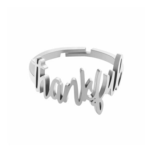 Personalisierte Name Ring, benutzerdefinierte einstellbar offen Edelstahl Versprechen Ringe Schmuck Geschenk für Frauen Mom von GBTROEY