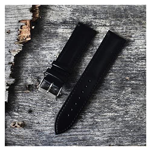 GBYJYMQTZ Handgemachte Retro Leder Uhr Band Strap 18mm 20mm 22mm Mann Frauen Handgelenk Uhrenarmbänder Gürtel(Black,16mm) von GBYJYMQTZ