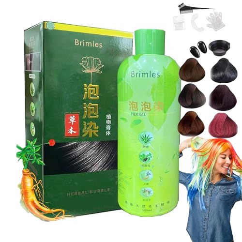 500ml Brimless Shampoo, Brimless Herbal Shampoo, Plant Bubble Hair Dye Shampoo, Bubble Shampoo for Gray Hair, Natural Herbal Extract Color Dye Shampoo for Women Men von GBYUFG