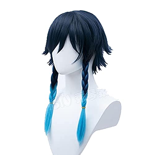 Game Genshin Impact Venti cosplay Wigs Blue gradient short hair Fiber synthetic wig + brand wig net von GBYUFG