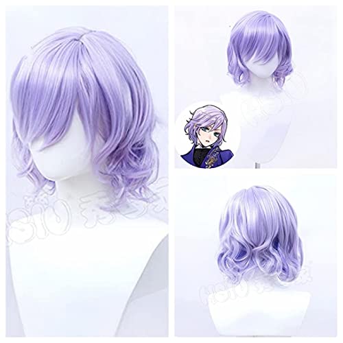 Gametwisted Wonderland Cosplay Epel Felmier Wig Gradient Taro Short Hair Fiber Synthetic Wig von GBYUFG