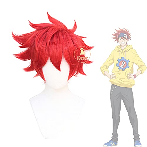 Sk8 The Infinity Reki Kyan Cosplay Red Wig Anime Spiky Hair Cosplay Costume Accessory Short Heat-Resistant Hair Unisex Party Wig von GBYUFG