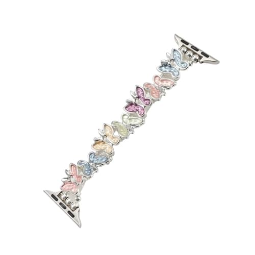 GBZHMCASE Butterfly String Stretch-Uhrenarmband, kompatibel mit iWatch 42 mm 41 mm 40 mm 38 mm, Mädchen-Armband-Uhrenarmband for iWatch Serie 9 8 7 6 5 4 3 2 1 SE(Color,38mm(1~3S)) von GBZHMCASE