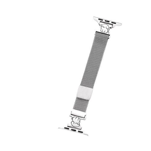 Magnetisches Uhrenarmband für Damen, kompatibel mit iWatch 42 mm, 41 mm, 40 mm, 38 mm, Ersatzarmband mit Katzen- und Hundemuster für Mädchen, für iWatch Serie 9, 8, 7, 6, 5, 4, 3, 2, 1, SE(Silver dog, Magnetisches Uhrenarmband für Damen, kompatibel mit iWatch 42 mm, 41 mm, 40 mm, 38 mm, Ersatzarmband mit Katzen- und Hundemuster für Mädchen, für iWatch Serie 9, 8, 7, 6, 5, 4, 3, 2, 1, SE(Silver dog, von GBZHMCASE