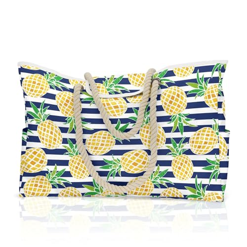 GBZIJIE Strandtasche,Badetasche Faltbare Extra große Strandtasche for Damen, wasserdicht, aus Segeltuch, Umhängetasche, Handtasche, Reisen, Fitnessstudio(White) von GBZIJIE