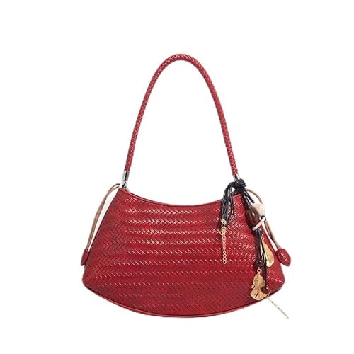 GBZIJIE Strandtasche,Badetasche Faltbare Handgemachte Webart PU Kordelzug Tragetaschen for Frauen Luxus Handtaschen Geldbörse Vintage mit Innentasche Schulter(6) von GBZIJIE