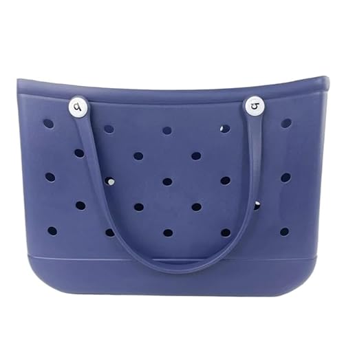 GBZIJIE Strandtasche,Badetasche Faltbare Langlebige, wasserdichte Strandtasche, Aufbewahrungskörbe, Sommer-Gummi-Tragetasche, einfarbig, Gelee-Strandtaschen, Kleinigkeiten-Organizer(Blue) von GBZIJIE