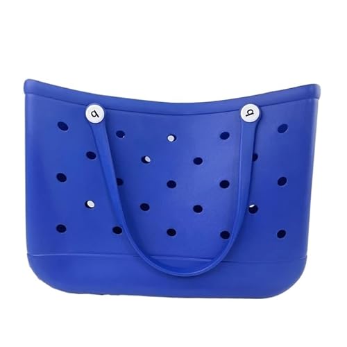 GBZIJIE Strandtasche,Badetasche Faltbare Langlebige, wasserdichte Strandtasche, Aufbewahrungskörbe, Sommer-Gummi-Tragetasche, einfarbig, Gelee-Strandtaschen, Kleinigkeiten-Organizer(Blue2) von GBZIJIE