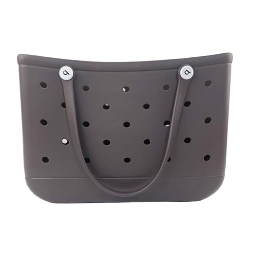 GBZIJIE Strandtasche,Badetasche Faltbare Wasserdichte Outdoor-minimalistische Reise-Strandtasche mit Loch, kleine Tasche, Handtasche, aus EVA-Material(Brown) von GBZIJIE