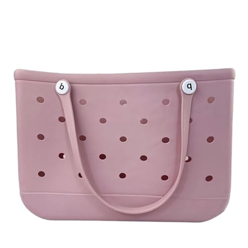 GBZIJIE Strandtasche,Badetasche Faltbare Wasserdichte Outdoor-minimalistische Reise-Strandtasche mit Loch, kleine Tasche, Handtasche, aus EVA-Material(Pink) von GBZIJIE
