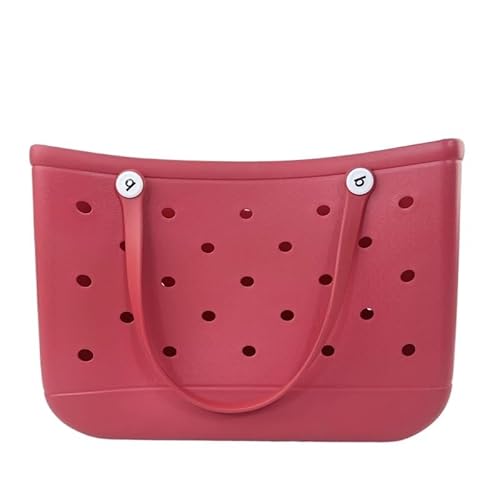 GBZIJIE Strandtasche,Badetasche Faltbare Wasserdichte Outdoor-minimalistische Reise-Strandtasche mit Loch, kleine Tasche, Handtasche, aus EVA-Material(Red) von GBZIJIE