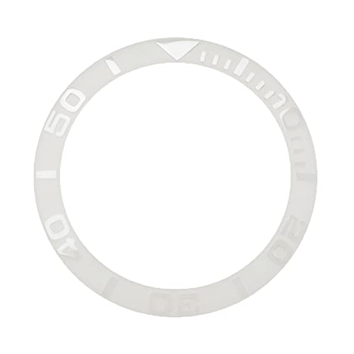 GBZIJIE Watch Lünette Bezel Gold/weiße Uhren ersetzen das Zubehör 38mm Uhr Gesichtskeramik-Blendeeinsatz für 40mm Automatik Herren Watch Cover(White) von GBZIJIE