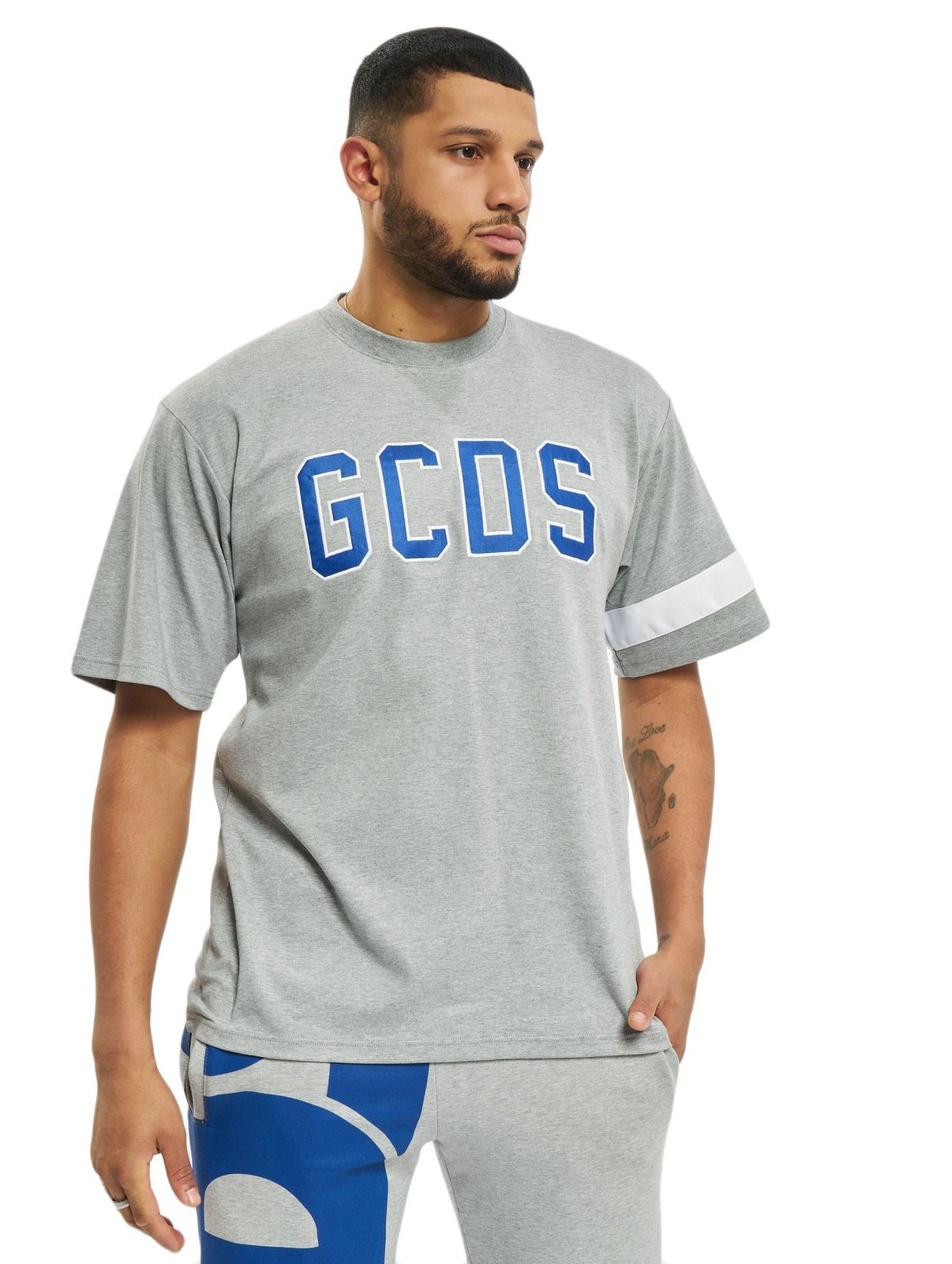GCDS Logo T-Shirt grau von GCDS