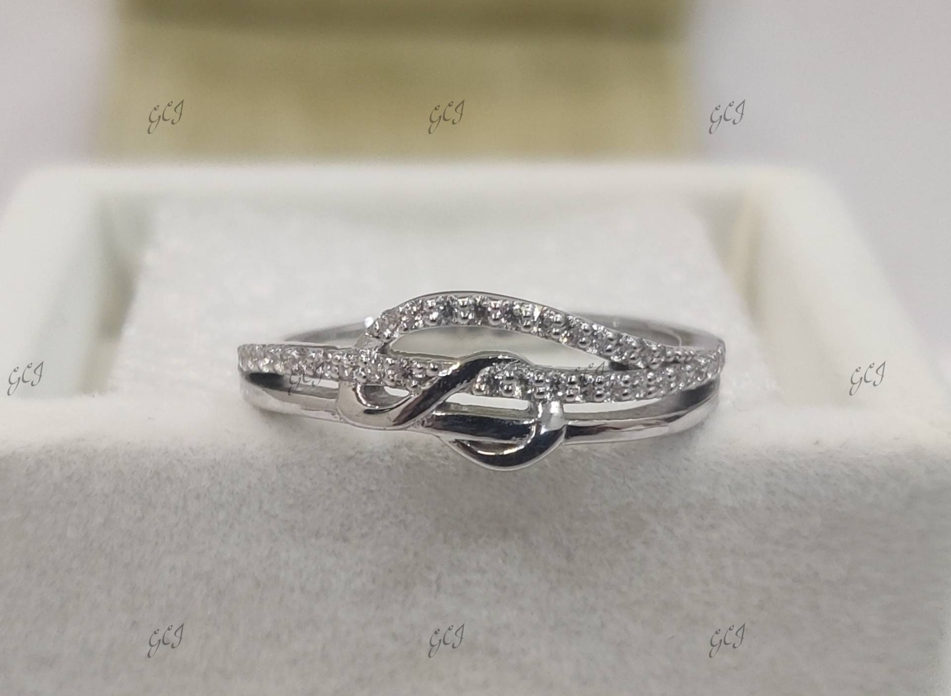 Weißer Rundschliff Diamant Ehering in 925 Sterling Silber, Zierlicher Ring, Geschenk Für Frauen, Ringe Frauen, Midi Ring, Art Deco Ring von GCJEWELIN