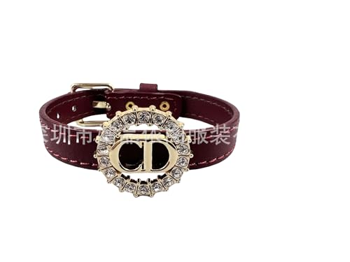 GCNCFAJB Armband Leder Herren, Mode Diamant Mikrofaser Kunstleder Armband, Damenmode Persönlichkeit Brief Schmuck Braun von GCNCFAJB