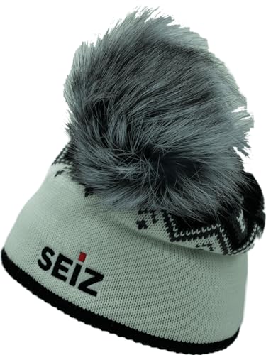 GCOM360 Mütze Seiz schwarz-Weiss mit Flauschbommel GCOM360 Mütze Seiz schwarz-Weiss mit Flauschbommel von GCOM360
