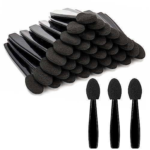 GCQQ Lidschatten-Applikatoren – Einweg-Lidschatten-Pinsel, Schwamm-Lidschatten-Applikatoren – Augen-Make-up-Applikatoren für Kunst, Handwerk, DIY-Nägel und Lidschatten-Make-up (1 Schwamm schwarz) von GCQQ