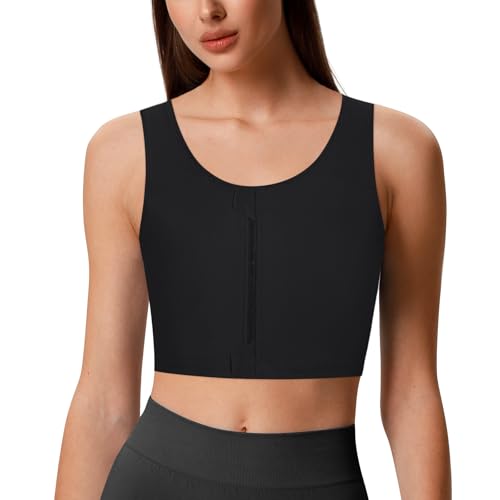 GCTBL Brust Binder für Transgender FTM Atmungsaktive Halb Reißverschluss Damen Trans Binder Kompression BH (B, XXL) von GCTBL