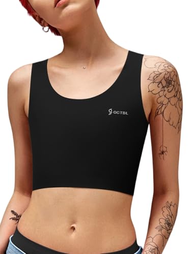 GCTBL Transgender Brust Binder FTM Damen Trans Binder für Große Brüste Atmungsaktive Halb Binder BH (B, 4XL) von GCTBL