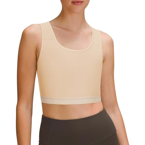 GCTBL Transgender Chest Binder FTM Binder Trans Half Breast Binder Bra Compression Tank Top, Hautfarben, Medium von GCTBL