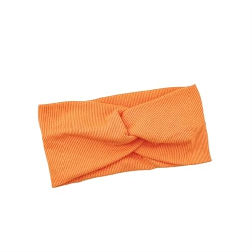 Haarband Damen Frauen Mädchen Einfarbig Stirnbänder Gestrickte Baumwolle Haar Bands Vintage Kreuz Turban Verband Bandanas Haarbänder Haar Zubehör(Orange) von GCYEIDMA