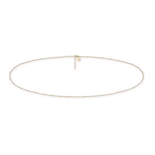 Bauchkette gold - verstellbare Kette mit kleinen Perlen Dots (78-93cm) mit 18K Vergoldung I Wasserfeste Körperkette für Damen I Hautverträgliche Body Chain von GD GOOD.designs