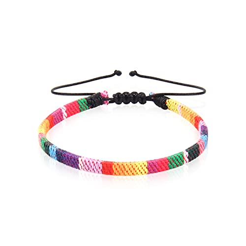 Surfer Fußband Regenbogen Damen und Herren Bunt I Wasserfester Stoff I Fussband größenverstellbar (16-32cm) I Boho Ethno Fussbänder von GD GOOD.designs