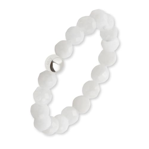 GD GOOD.designs Anti Stress Ring aus Mondstein Naturstein Perlen für Damen - Elastische Anxiety Rings - Fidget Ringe I Ringgröße 52-60 von GD GOOD.designs