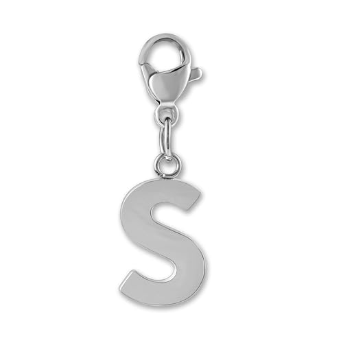 GD GOOD.designs Charms Anhänger mit Buchstabe S und Karabiner Verschluss - Initial Charm Silber aus Edelstahl für Bettelarmband- Valentinstag-Geschenk für Sie und Ihn GD GOOD.designs Charms Anhänger mit Buchstabe S und Karabiner Verschluss - Initial Charm Silber aus Edelstahl für Bettelarmband- Valentinstag-Geschenk für Sie und Ihn von GD GOOD.designs