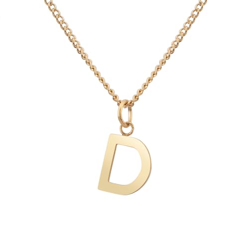 GD GOOD.designs Halskette mit Buchstabe in Gold mit 18 Karat Vergoldung I Buchstabenkette für Damen I Persönliches Geschenk I Goldene Kette mit Letter Anhänger (D) von GD GOOD.designs