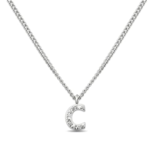 GD GOOD.designs Kette mit Buchstaben C Silber für Damen I Hautverträgliche Halskette mit initialen Anhänger I Silberne 316L Edelstahl Buchstabenkette - Valentinstag-Geschenk für Sie und Ihn von GD GOOD.designs