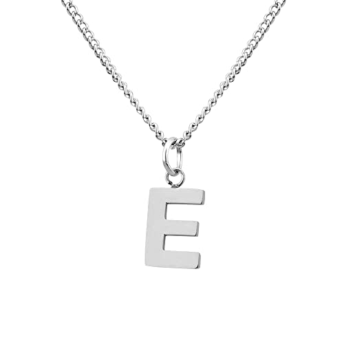 GD GOOD.designs Kette mit Buchstaben E Silber - hautverträgliche Halskette für Damen I Silberne Buchstabenkette - Valentinstag-Geschenk für Sie und Ihn von GD GOOD.designs