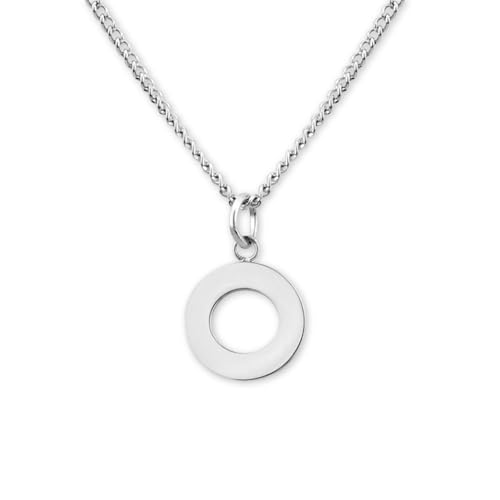 GD GOOD.designs Kette mit Buchstaben Anhänger O in Silber - 316L Edelstahl Halskette Damen - Silberne Partnerketten für Sie und Ihn von GD GOOD.designs