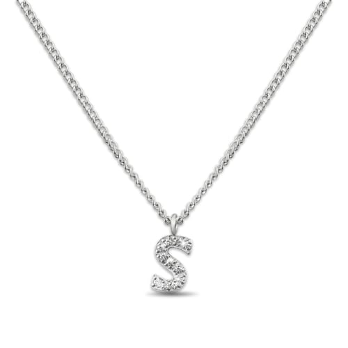GD GOOD.designs Kette mit Buchstaben S Silber für Damen I Hautverträgliche Halskette mit initialen Anhänger I Silberne 316L Edelstahl Buchstabenkette - Valentinstag-Geschenk für Sie und Ihn von GD GOOD.designs