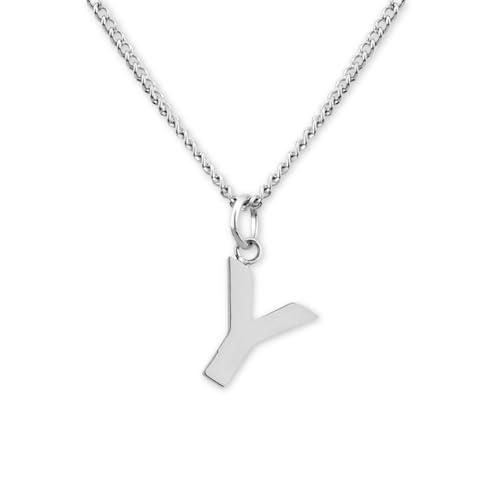 GD GOOD.designs Kette mit Buchstaben Anhänger Y in Silber - 316L Edelstahl Halskette Damen - Silberne Partnerketten für Sie und Ihn von GD GOOD.designs