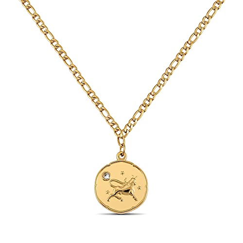 GD GOOD.designs EST. 2015 Sternzeichen Kette Stier Gold mit Geburtsstein für Damen - 18K vergoldete Halskette mit Zodiac Anhänger von GD GOOD.designs EST. 2015