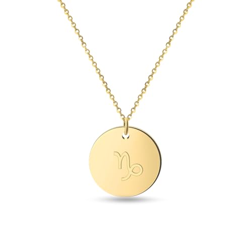 GD GOOD.designs Sternzeichen Kette Gold 18 Karat - Wasserfest I Vergoldete Halskette mit Horoskop Anhänger I Zodiac Necklace aus Edelstahl für Damen von GD GOOD.designs