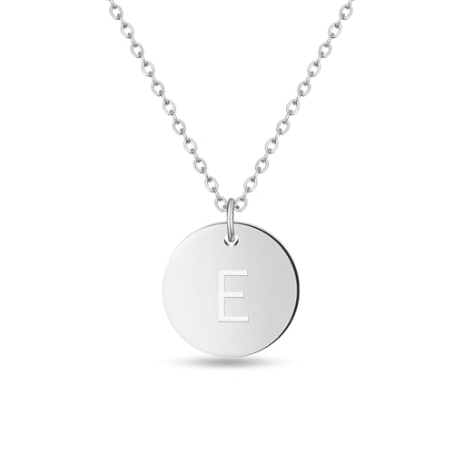 Initialen Halskette Frauen Mädchen mit Gravur E Edda Edith Eike Eileen Elena Elina Elisa Elise Elke Ella Elsa Emilia Emily Emma Erika Esther Eva Evelyn Edward Edwin Egon Elia Elias Emil von GD GOOD.designs EST. 2015