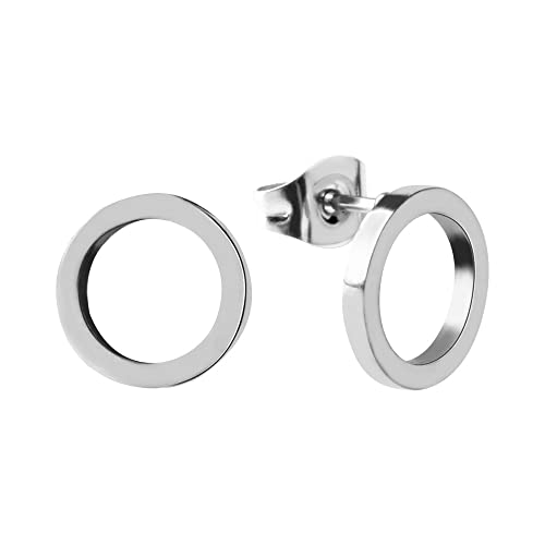 Ohrstecker Kreis Silber für Damen - Runde Edelstahl Ohrringe - Wasserfest I Silberner Ohrschmuck mit Inkl. Geschenkbox von GD GOOD.designs