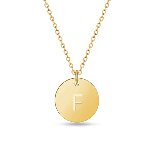 Initialen Halskette Frauen Mädchen mit Gravur F Felicitas Fiona Franziska Frauke Freya Frieda Fabian Felix Ferdinand Finn Florian Frank Franz Frederik - Valentinstag-Geschenk für Sie und Ihn von GD GOOD.designs