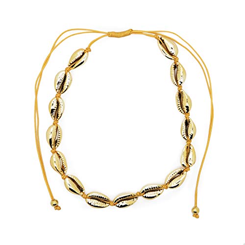 GD GOOD.designs EST. 2015 Damen Muschel Choker (Gold) Shell Halskette mit echten Muscheln & 18K Gold Beschichtung Muschelarmband Muschelschmuck echtemuscheln naturmuscheln von GD GOOD.designs EST. 2015