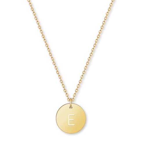 GD GOOD.designs EST. 2015 Kette mit Buchstabe E Gold 18 Karat - Wasserfest I Goldkette für Damen mit A-Z Anhänger I Initial Buchstabenkette von GD GOOD.designs EST. 2015